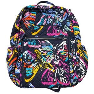 Vera Bradley Butterfly Flutter Campus XL Backpack Laptop Compartment Back Pack